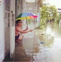 Fishing - just be careful, you never know what might be floating in the streets of Hanoi....